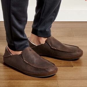 Olukai Moloa Brown Leather Slipper Size 11